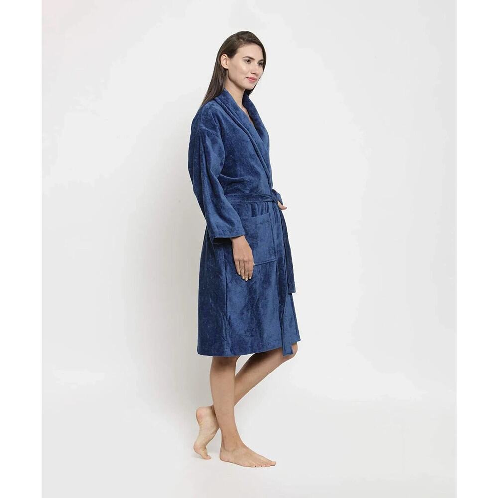 Trident Finesse Women's Shawl Bathrobe‎ Navy Blue L/XL NEW